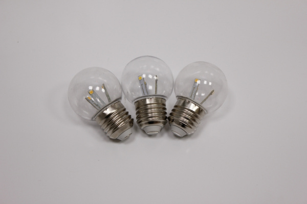 E27 BULB-6 SMD-240V-WW, G45, 6 SMD, прозрачная колба  фото 2