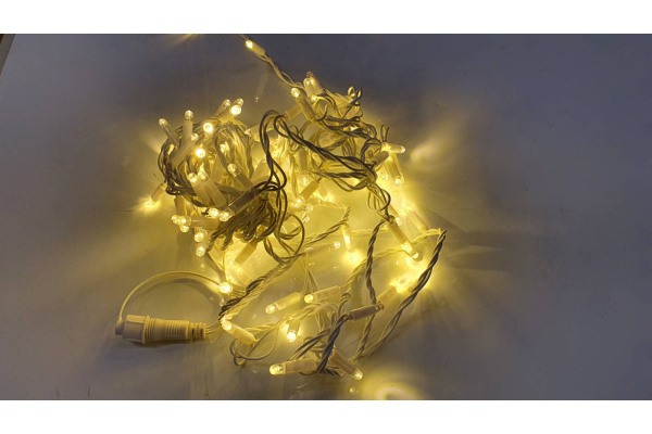 LED-PLS-100-10M-240V-WW/W-F(WW)-W/O Бел.Т/бел.Т флэш на белом пр.,соед.(без шнура) С КОЛПАЧКОМ  фото 1