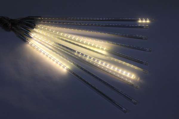 Сосульки Трубки D12mm, 10шт 0,5М Белая теплая LED-PLM-SNOW-540SMD-0.5*4.5M-10-12V-WW не соедин. фото 1