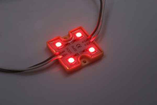 4 SMD RED модуль 36х36х5мм, красный фото 1