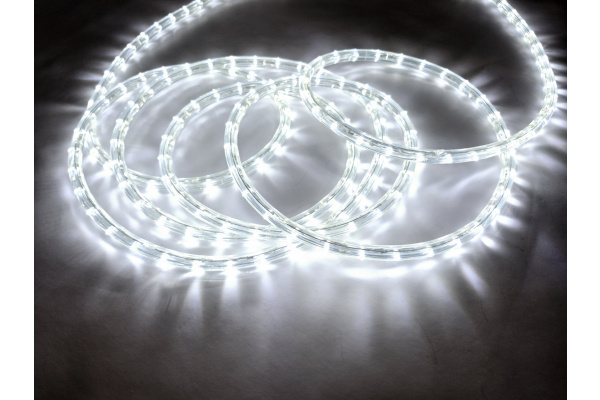 LED-DL-2W-100M-1M-24V-W Светодиодная гирлянда дюралайт фиксинг, белый, 24V, D13мм, 36LED/метр, IP54, фото 2