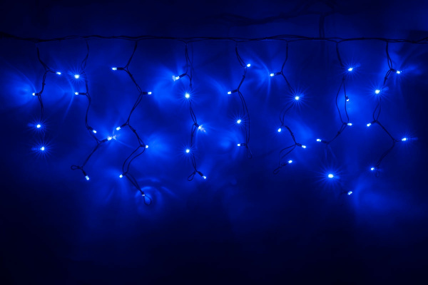LED-RPLR-160-4.8M-240V-B синие светодиоды/провод черный каучук. Уличная светодиодная гирлянда бахром фото 1