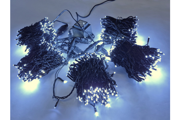 LED-PLS-200*5-20M*5-24V-W/BL-F(W) Flash LED гирлянда Спайдер 5*20м 24V, белые LED/черный провод фото 1
