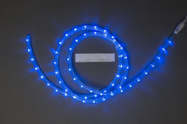 LED-СDL-2W-100M-220V-3.33CM-B V2 Светодиодная гирлянда дюралайт фиксинг, синие светодиоды, 11,5мм, 3 фото 1