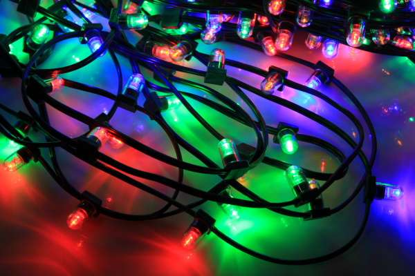 LED-LP-15CM-100M-12V-M/DG Гирлянда клип-лайт мульти LED c КОЛПАЧКОМ, темно-зеленый провод. Neo-Neon фото 2