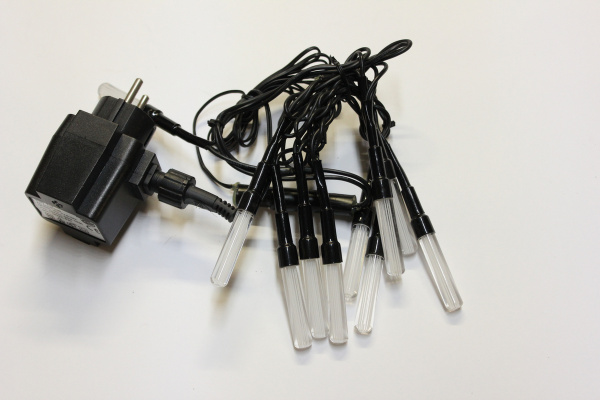 LED-LINE-10-AC-LI-O/GP-24V-W Светодиодная гирлянда 1м, 24V, IP44 белые LED/насадка Капсула 5,5*1см фото 5