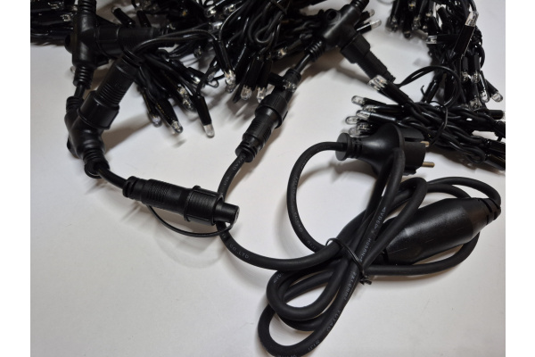 LED- PLRS-5720-240V-2*6М-WW/BL белые теплые светодиоды/черный каучуковый провод Занавес 2*6м Neo-Neo фото 3