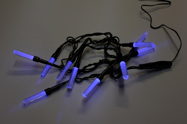 LED-LINE-10-AC-LI-O/GP-24V-B Светодиодная гирлянда 1м, 24V, IP44, синие LED/насадка Капсула 5,5*1см фото 2