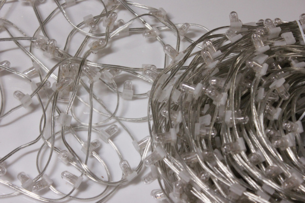 LED-LP-15-100M-12V-B/CL-F(W) С КОЛПАЧКОМ, Гирлянда клип-лайт синие LED/белый Flash. Neo-Neon фото 4
