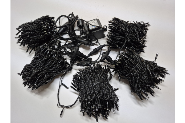 LED-PLS-200*5-20M*5-24V-W/BL-F(W) Flash LED гирлянда Спайдер 5*20м 24V, белые LED/черный провод фото 4