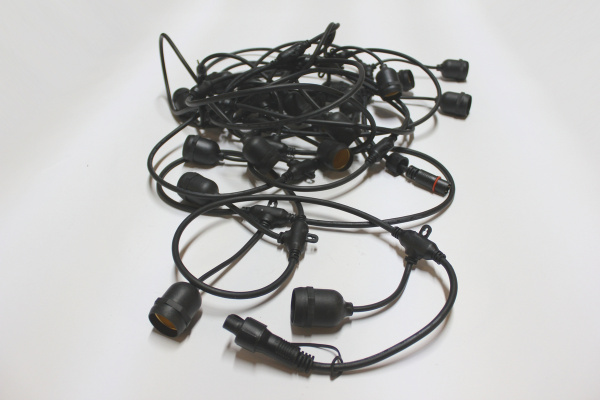 LED-2BLR-10M-20Е27-240V-Type-BL Гирлянда Белт-лайт IP65 10м, черные провод/20 патронов Е27. Neo-Neon фото 1