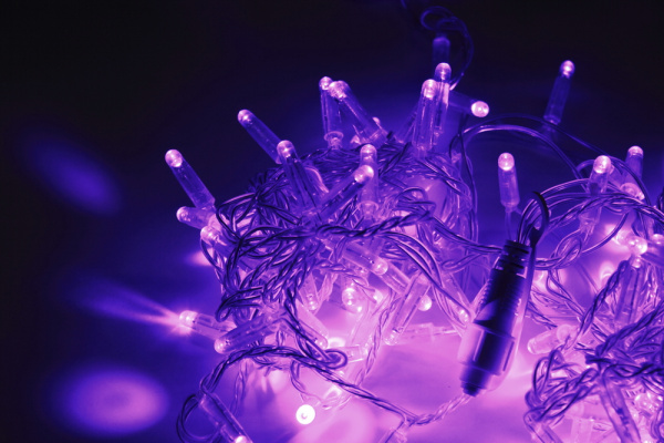 LED-PLS-100-10M-24V-L/C-W/O, LILAC(сиреневый)/прозр.пров соед (без сил.шнура) С КОЛПАЧКОМ фото 2