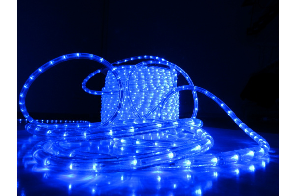 LED-DL(H)-3W-ф13-2.77-100M-240V Светодиодная гирлянда дюралайт чейзинг, синий, D13мм, 36LED/метр,  I фото 1