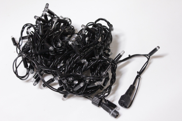 LED-PLS-100-10M-24V-W/BL-W/O, белый/черный провод, соед. (без шнура) С КОЛПАЧКОМ(НОВЫЙ КОННЕКТОР) фото 4