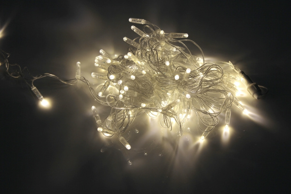 LED-PLS-100-10M-240V-WW/C-W/O, белая теп/прозр. провод, соединяемая (без силового шнура) С КОЛПАЧКОМ фото 2