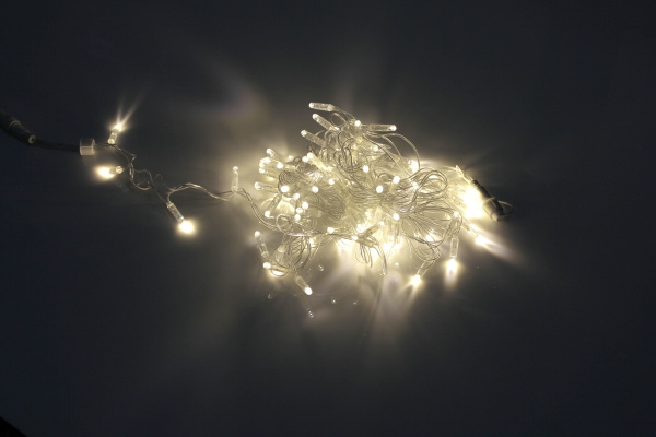 LED-PLS-100-10M-240V-WW/C-W/O, белая теп/прозр. провод, соединяемая (без силового шнура) С КОЛПАЧКОМ фото 1