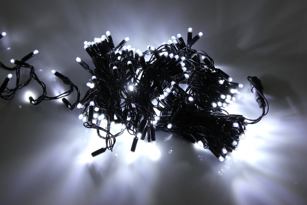 LED-PLS-200-20M-240V-W/BL-W/O, белая/черный провод, соединяемая (без силового шнура) С КОЛПАЧКОМ фото 2