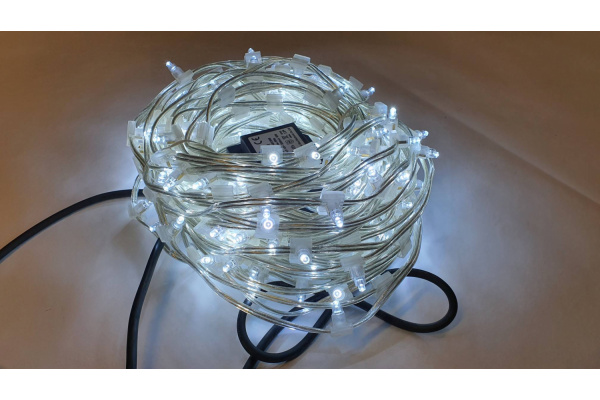 LED-LP-200-30M-12V-W Светодиодная гирлянда клип-лайт белые LED/прозрачный провод, 30м, трансформатор фото 2