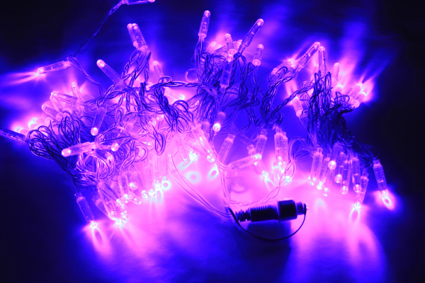 LED-PLS-100-10M-24V-V/C-W/O, VIOLET(фиолетовая)/прозр.пров соед (без сил.шнура) С КОЛПАЧКОМ фото 2