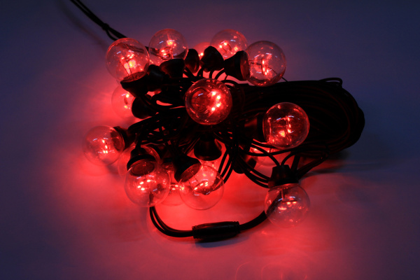 LED-2BLR-2835-50CM-10M-240V-R/BL Гирлянда Белт-лайт 10м IP65, 20 красных ламп/черный провод Neo-Neon фото 1
