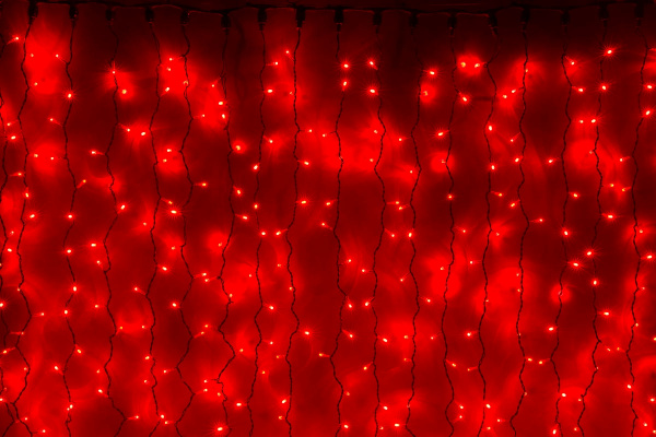 LED-XP-1925-1,5M-230V (красные светодиоды/черный провод). Светодиодный занавес 2*1,5м. Flesi фото 1