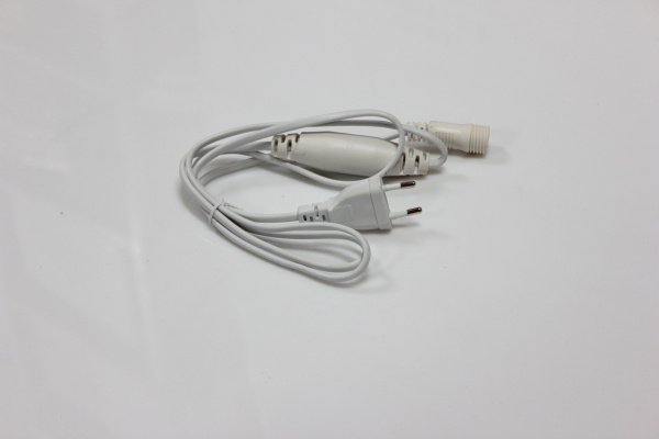 Силовой шнур для гирлянд (LED PLS/ LED PLS FLASH) белый 1.2 метра (2025)  фото 1