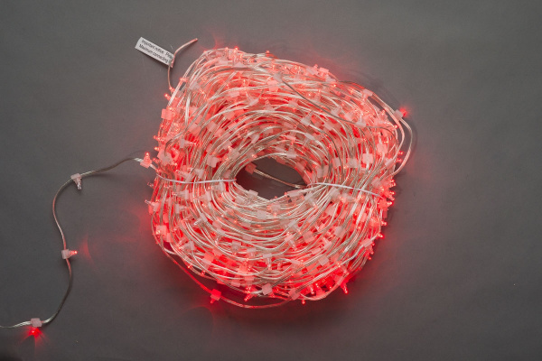 LED-LP-15СМ-100M-12V-R Светодиодная гирлянда клип-лайт красные LED, БЕЗ КОЛПАЧКА. Neo-Neon фото 1