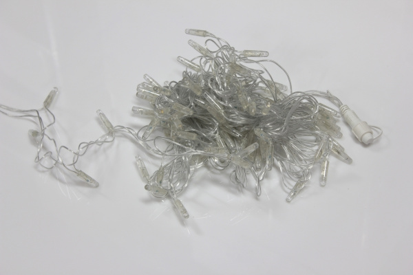 LED-PLS-100-10M-240V-WW/C-W/O, белая теп/прозр. провод, соединяемая (без силового шнура) С КОЛПАЧКОМ фото 3