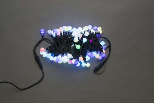 LED-PLR-100L-10M-25MM-240V-RGB/BL (FAST) -W/O LED гирлянда 10м, 240V, IP65, RGB LED/Шарик 2,5см фото 3