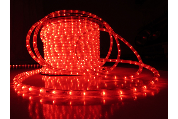 LED-DL-2W-100M-1M-12V-R Светодиодная гирлянда дюралайт фиксинг, красный, 12V, D13мм, 36LED/метр, кра фото 1