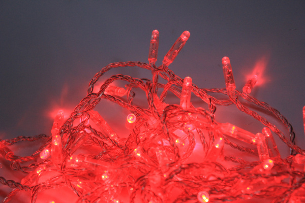 LED-PLS-100-10M-24V-R/C-W/O, красный/прозр. провод, соед. (без шнура) С КОЛПАЧКОМ(НОВЫЙ КОННЕКТОР) фото 1