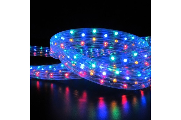 LED-XF-5W-50M-240V М(R/Y/G/B) Светодиодный дюралайт чейзинг, мульти, 11*28мм, 240V, кратность 2м.  фото 1
