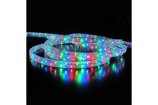 LED-XF-3W-100M-240V М(R/Y/B/G) Светодиодный дюралайт чейзинг, мульти, 11*18мм, 240V, кратность 2м.  фото 1