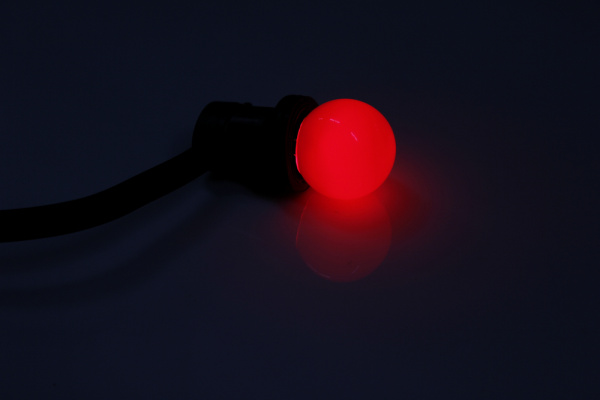 LED G45 0.5W 220-240V Red E27 красная новый завод фото 1