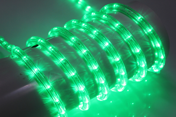 LED-DL-2W-100M-2M-240V-G-Flash Светодиодная гирлянда дюралайт, флэш, зеленый, D13мм, 36LED/метр, IP5 фото 1