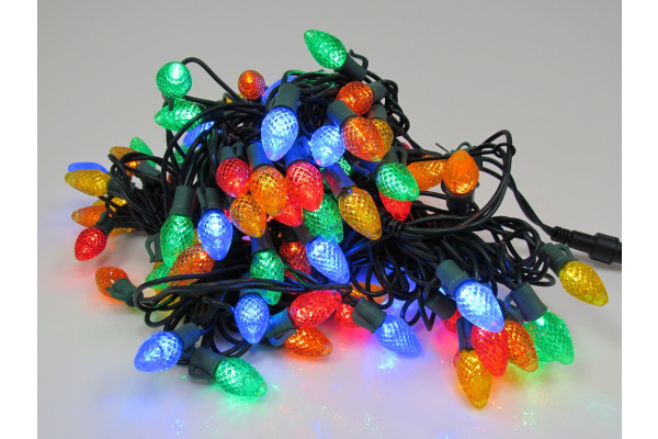 LED-PL-C7-4-G-220V-18-M Светодиодная гирлянда 20м, 240V, мульти LED/насадка Шишки 3,5х2см. Neo-Neon фото 2