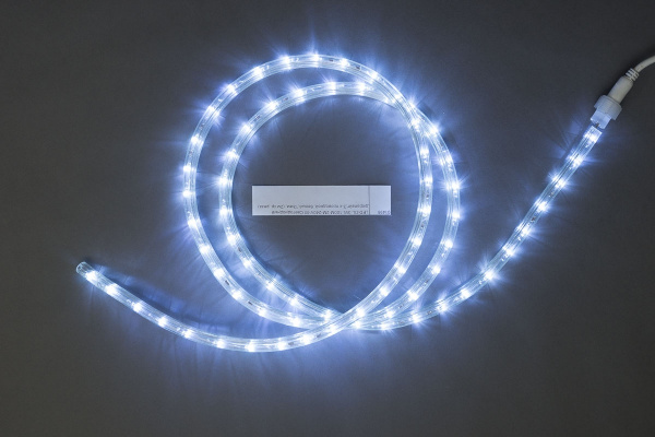 LED-DL-3W-100M-2M-240V-WHITE гирлянда дюралайт чейзинг, белый, D13мм, 36LED/метр, кр 2м фото 1