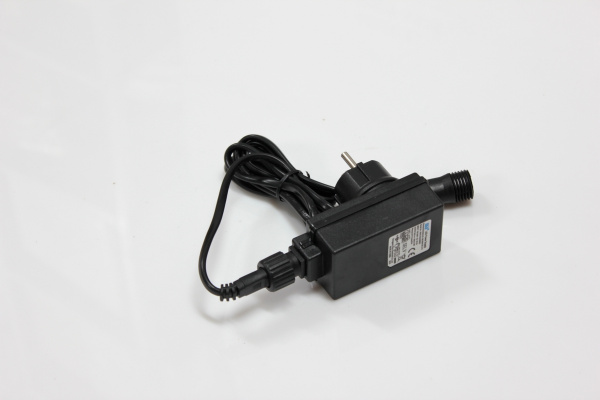 Блок питания для гирлянд серии LED-PLR-100/200-10M/20M-24V (черный провод)  универсальный коннектор фото 1