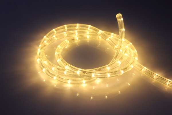 LED-DL-2W-100M-2M-240V-WW Светодиодная гирлянда дюралайт, фиксинг, белый теплый, D13мм, 36LED/метр,  фото 2