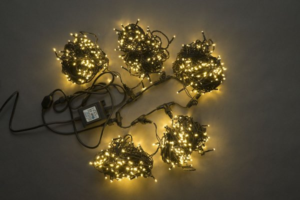 LED-PLS-200*5-20M*5-24V-WW/BL LED гирлянда Спайдер 5*20м 24V, белые теплые LED/черный провод фото 1